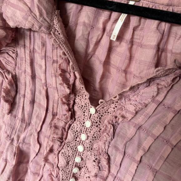 Free People Pink Ruffled Mini Dress - Picture 3 of 4